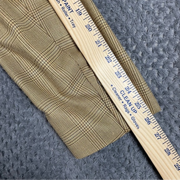 Hart Schaffner Marx Silk Wool Mens 46L Blazer Sportcoat Check Pattern Tan - Picture 10 of 10